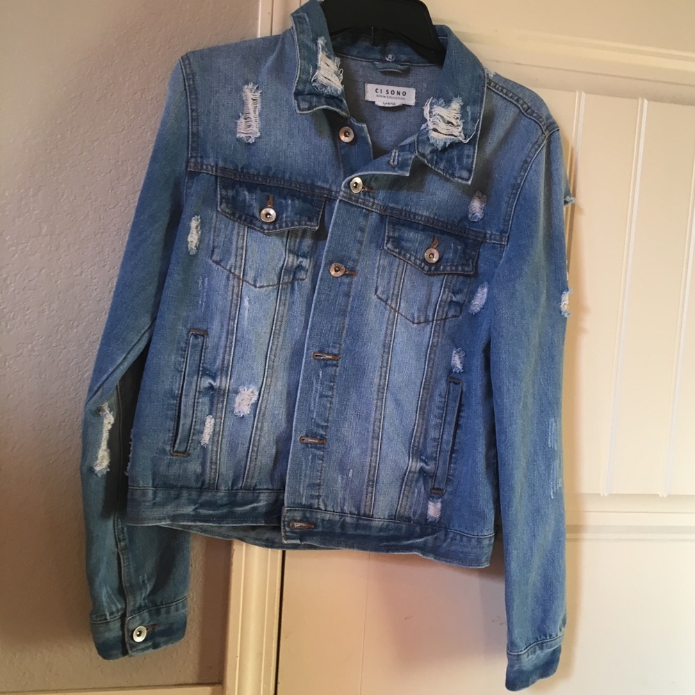 ripped denim jacket